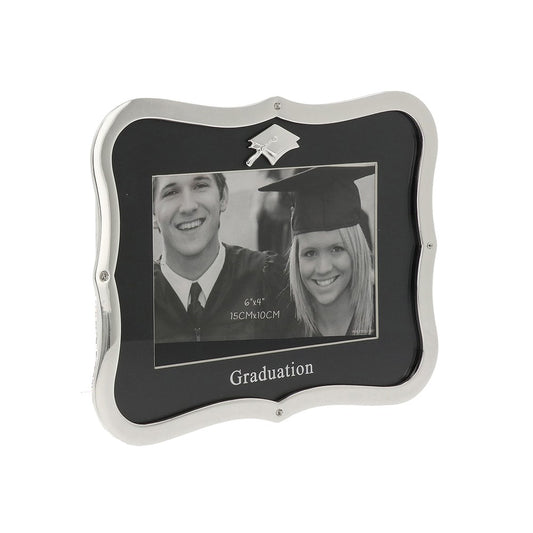 Rama foto argintata cu margini acolada Graduation - 340159 - Cadouri Superbe