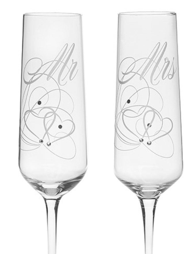 Pahare sampanie Mr & Mrs - 343825