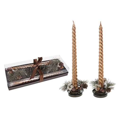 Set cu 2 lumanari spirala de Craciun - 5065