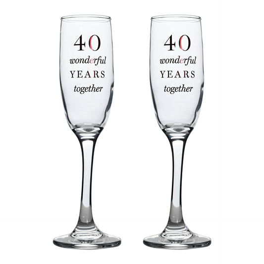 Pahare sampanie aniversare 40 ani casatorie - AM25840