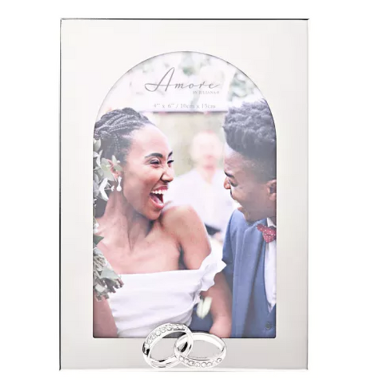 Rama foto argintata model cu arcada - AM26646