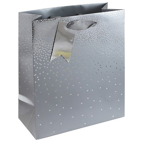 Punga cadou argintie cu stelute (M) - E308643 - Cadouri Superbe