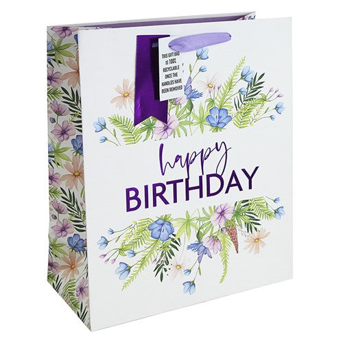 Punga cadou Happy Birthday cu flori de camp (L) - E323342