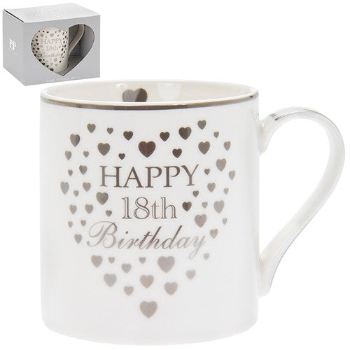 Cana cadou 18 ani cu inimioare argintii - LP34045
