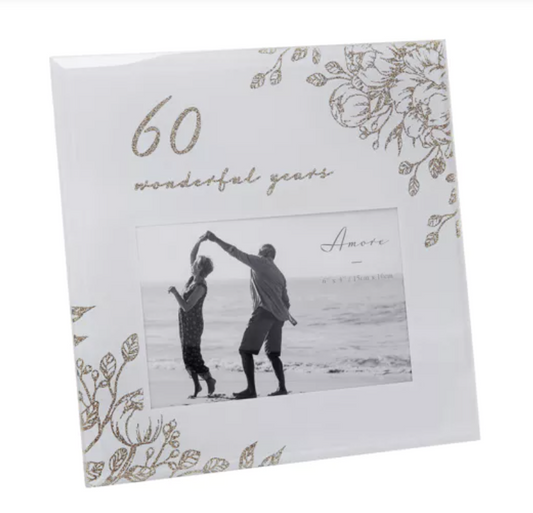 Rama foto aniversare 60 ani cu sclipici - WG1066