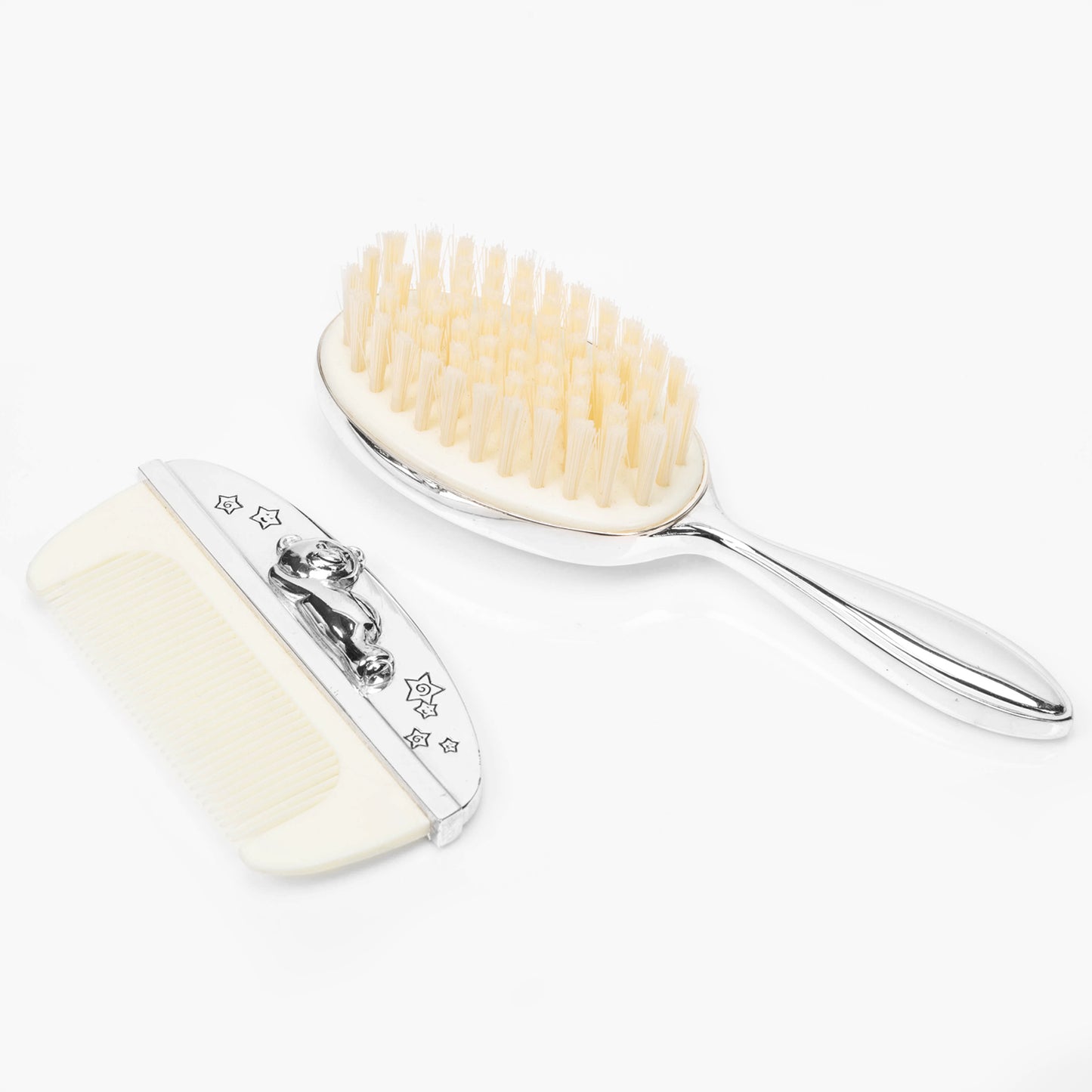 Perie si pieptan argintat cadou bebe - DGCG309