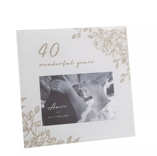 Rama foto aniversare 40 ani cu sclipici - WG1064