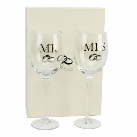 SET PAHARE VIN CADOU PENTRU MIRI MR AND MRS - DSWG366 - Cadouri Superbe
