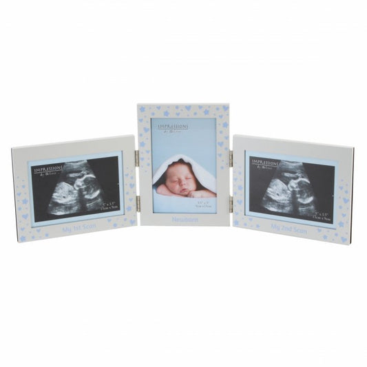 RAMA FOTO TRIPLA PRIMUL SI AL DOILEA ECOGRAF SI BAIETELUL NOU - NASCUT - DS CG523B - Cadouri Superbe