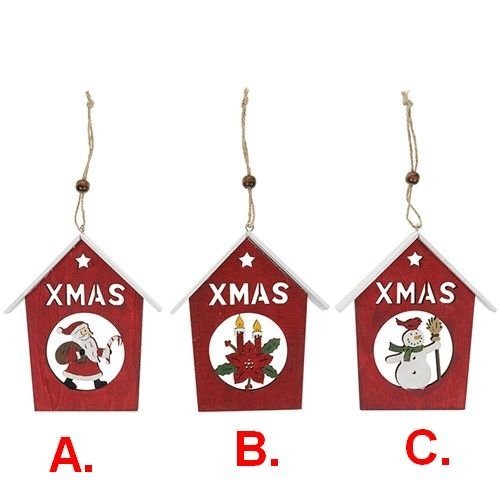 DECOR CRACIUN CASUTA LEMN CU AGATATOARE - DS5021 - Cadouri Superbe