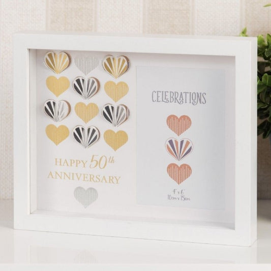 RAMA FOTO ANIVERSARE 50 ANI CU INIMIOARE - DSWG97250 - Cadouri Superbe