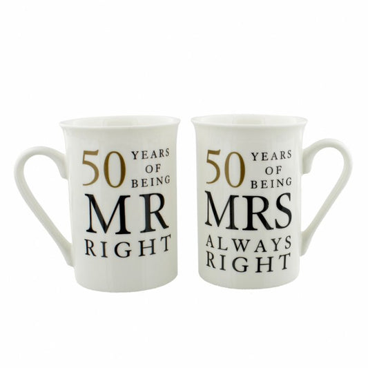 SET CANI CADOU ANIVERSARE 50 ANI DE CASATORIE MR AND MRS RIGHT - DSWG67750 - Cadouri Superbe