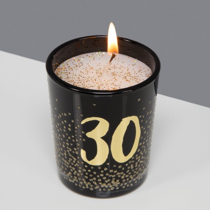 LUMANARE NEGRU CU AURIU CADOU 30 ANI - DS62789 - Cadouri Superbe