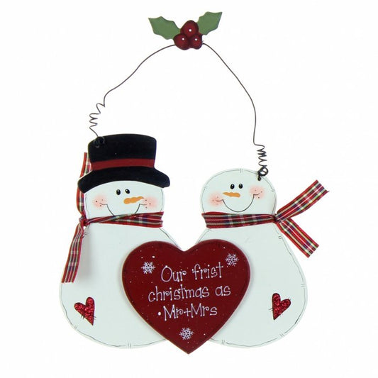 PLACUTA DECORATIVA PRIMUL CRACIUN "MR&MRS" - DSXM2712 - Cadouri Superbe