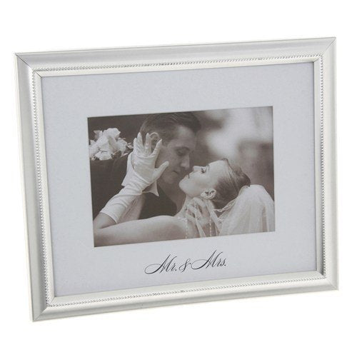 RAMA FOTO ARGINTIU MAT "MR&MRS" - DS68575 - Cadouri Superbe