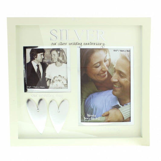 RAMA FOTO CU INIMIOARE "ATUNCI SI ACUM" PENTRU NUNTA DE ARGINT - DSWJ10225 - Cadouri Superbe