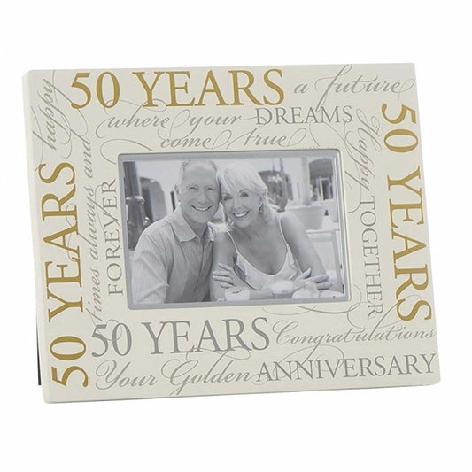 Rama foto Aniversare 50 ani casatorie cu mesaje - 70082 - Cadouri Superbe