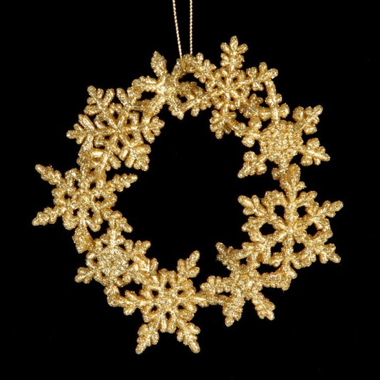 CORONITA CRACIUN CU GLITTER AURIU - DSXM3404 - Cadouri Superbe