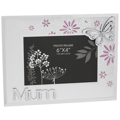 RAMA FOTO CU FLORI SI FLUTURE PENTRU MAMA - DS504051 - Cadouri Superbe