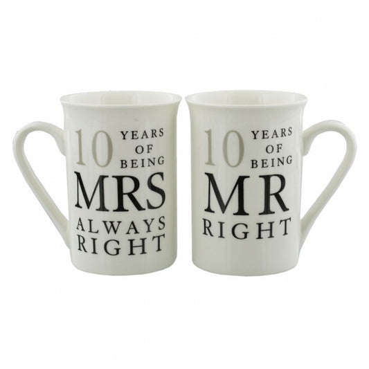 SET CANI CADOU ANIVERSARE 10 ANI DE CASATORIE MR AND MRS RIGHT - DSWG67710 - Cadouri Superbe
