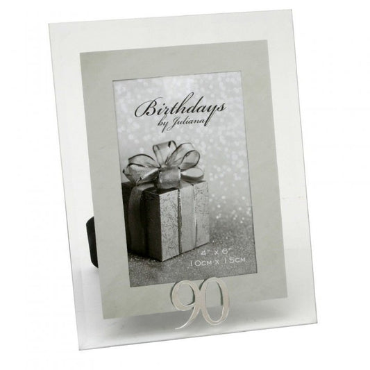 RAMA FOTO DIN STICLA SI OGLINDA CADOU 90 ANI - DSFG49890 - Cadouri Superbe