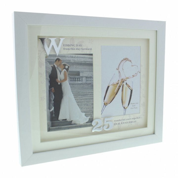 RAMA FOTO DUBLA, ALBA "25 ANI MINUNATI IMPREUNA" - DSWG61225 - Cadouri Superbe