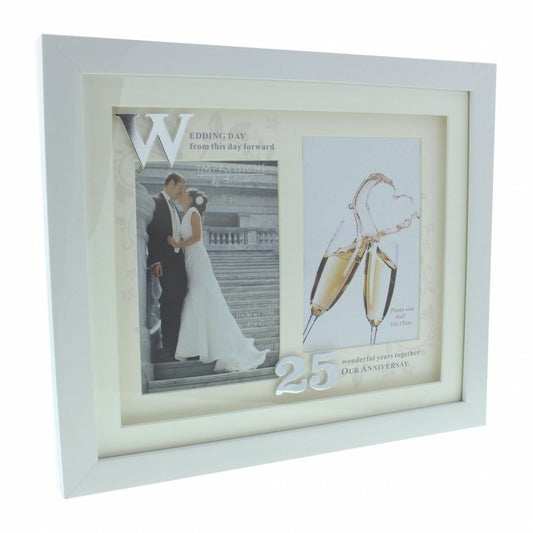 RAMA FOTO DUBLA, ALBA "25 ANI MINUNATI IMPREUNA" - DSWG61225 - Cadouri Superbe