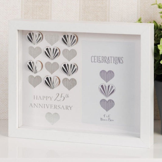 RAMA FOTO ANIVERSARE 25 ANI CU INIMIOARE - DSWG97225 - Cadouri Superbe