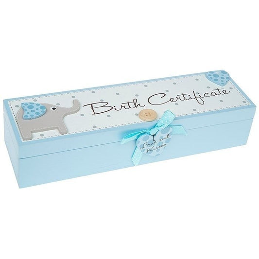 SUPORT CERTIFICAT NASTERE ELY ELEPHANT PENTRU BAIETEL - DS56202 - Cadouri Superbe