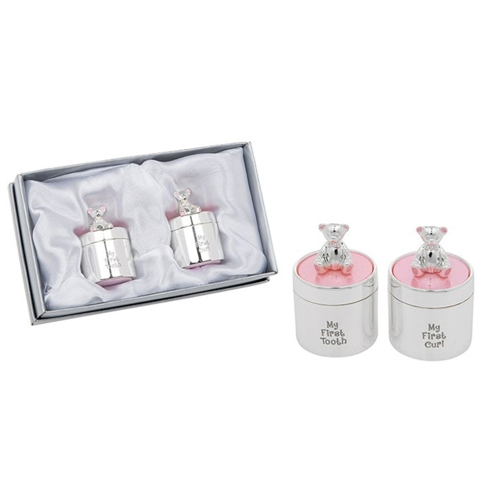 SET CUTIUTE ARGINTATE, CU URSULET, SUVITA SI DINTISOR FETITA - DS281555 - Cadouri Superbe