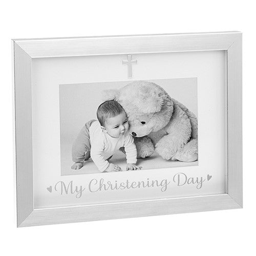 Rama foto argintie My Christening Day, argintat, cadou botez
