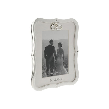 Rama foto argintata cu margini acolada Mr&Mrs - 340155