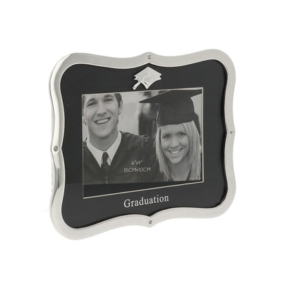 Rama foto argintata cu margini acolada Graduation - 340159 - Cadouri Superbe