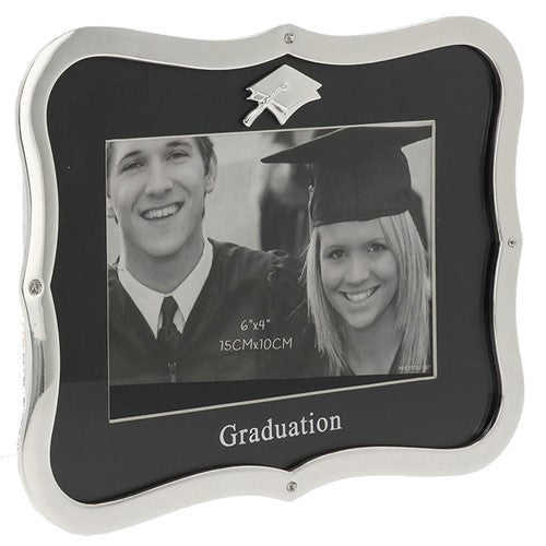 Rama foto argintata cu margini acolada Graduation - 340159 - Cadouri Superbe