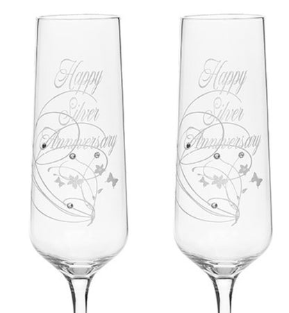 Pahare sampanie aniversare Nunta de Argint - 343820