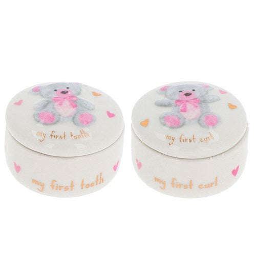 Cutiuta prima suvita si primul dintisor Teddy bear roz - 347710