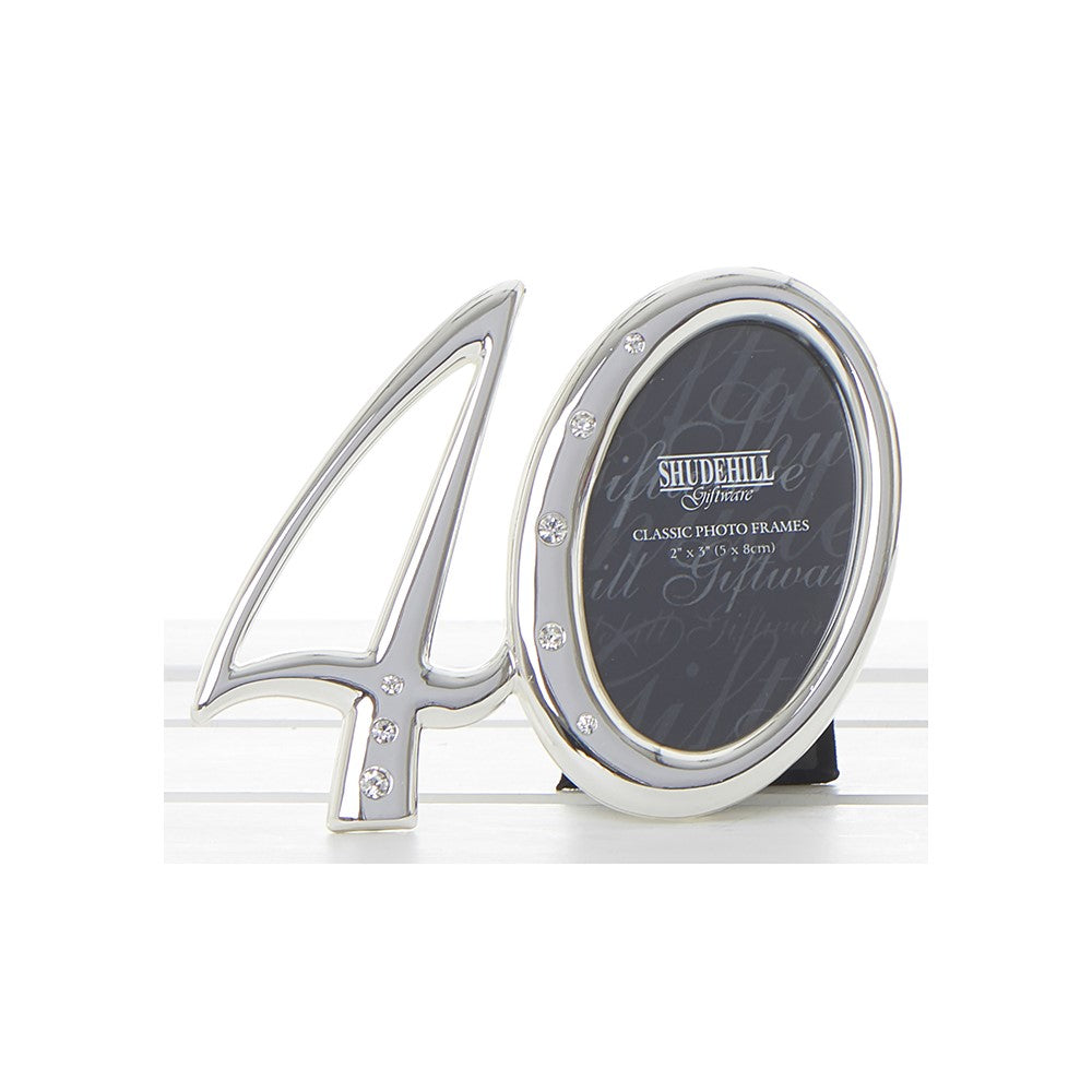Rama foto 40 argintata cu cristale - 78040 - Cadouri Superbe