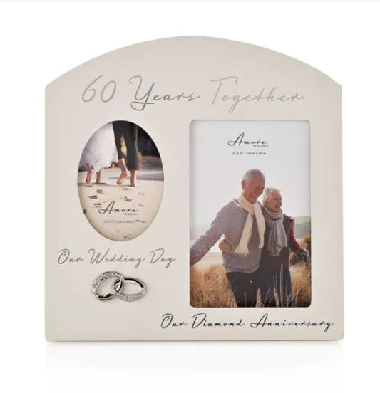 Rama foto dubla cadou Nunta de Diamant - AM22860 - Cadouri Superbe