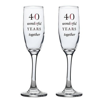 Pahare sampanie aniversare 40 ani casatorie - AM25840