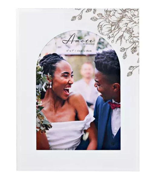 Rama Foto "Floral Arch" din sticlă alba - AM26257