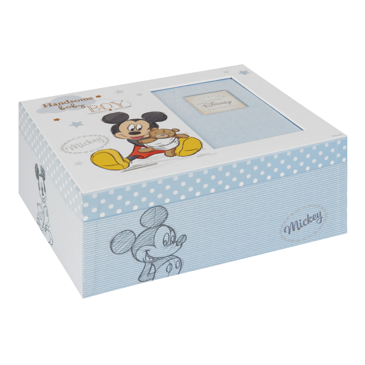 Cutie amintiri Mickey cu spatiu pentru poza, cadou botez