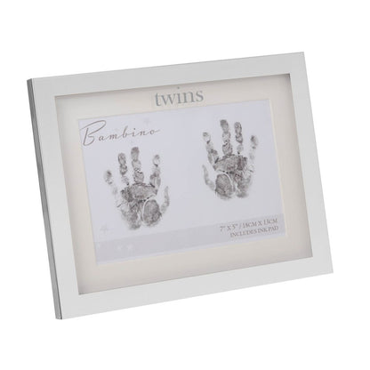 Rama foto argintata kit amprente Twins (Gemeni) - CG1106 - Cadouri Superbe