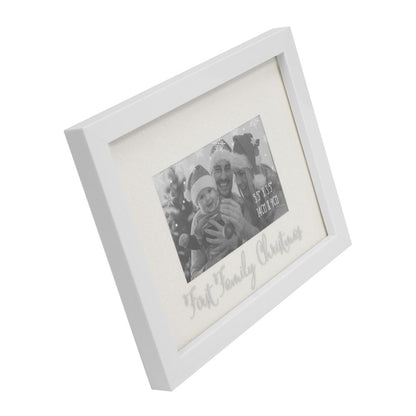 Rama foto alba cu sclipici First Family Christmas - DGXM5559