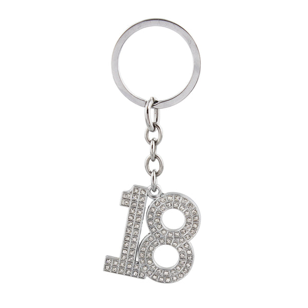Breloc cu cristale cadou zi nastere 18 ani - SP63318 - Cadouri Superbe
