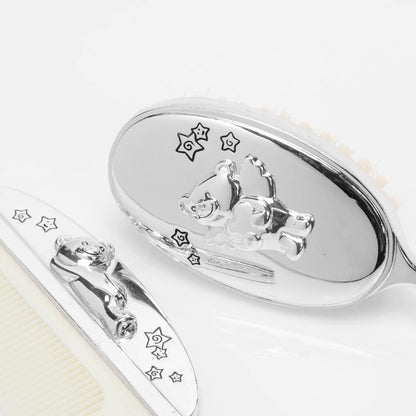 Perie si pieptan argintat cadou bebe - DGCG309