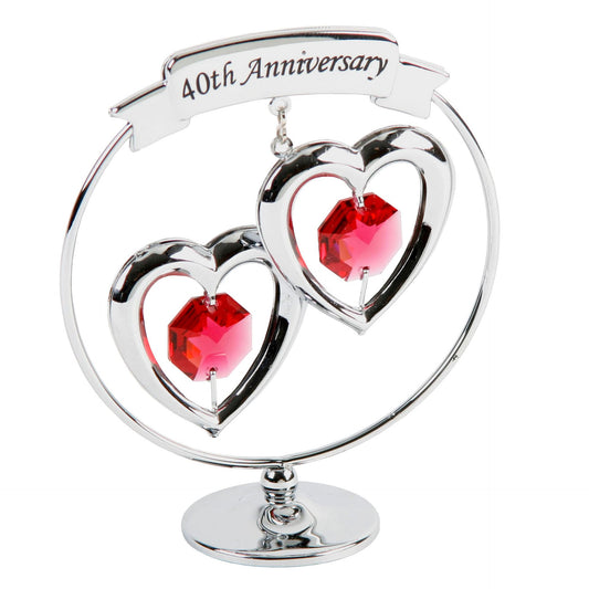 Inimioare cu cristale Swarovski cadou pentru Nunta de Rubin - SP249