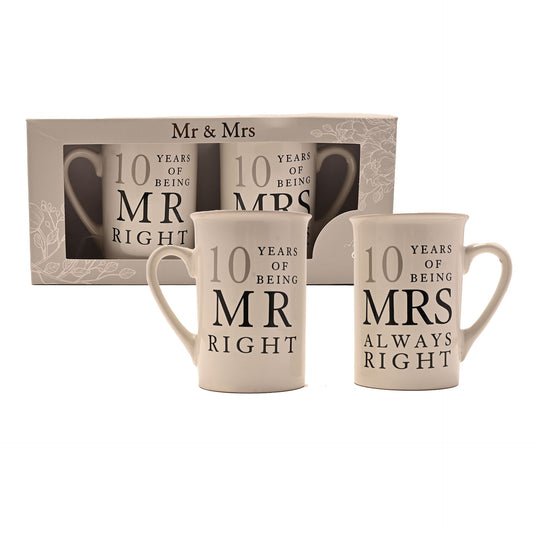 Set cani cadou aniversare 10 ani de casatorie Mr&Mrs Right - WG67710 - Cadouri Superbe