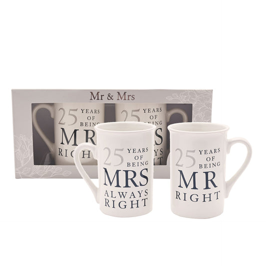 SET CANI CADOU ANIVERSARE 25 ANI DE CASATORIE MR AND MRS RIGHT - DSWG67725 - Cadouri Superbe