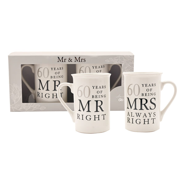 Set 2 cani 60 ani casatorie Mr Right/Mrs Always Right - WG67760 - Cadouri Superbe