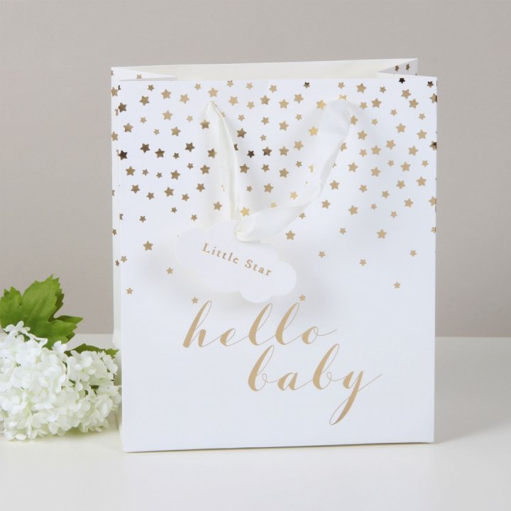 Punga cadou Bambino medie Hello Baby (M), cadou botez